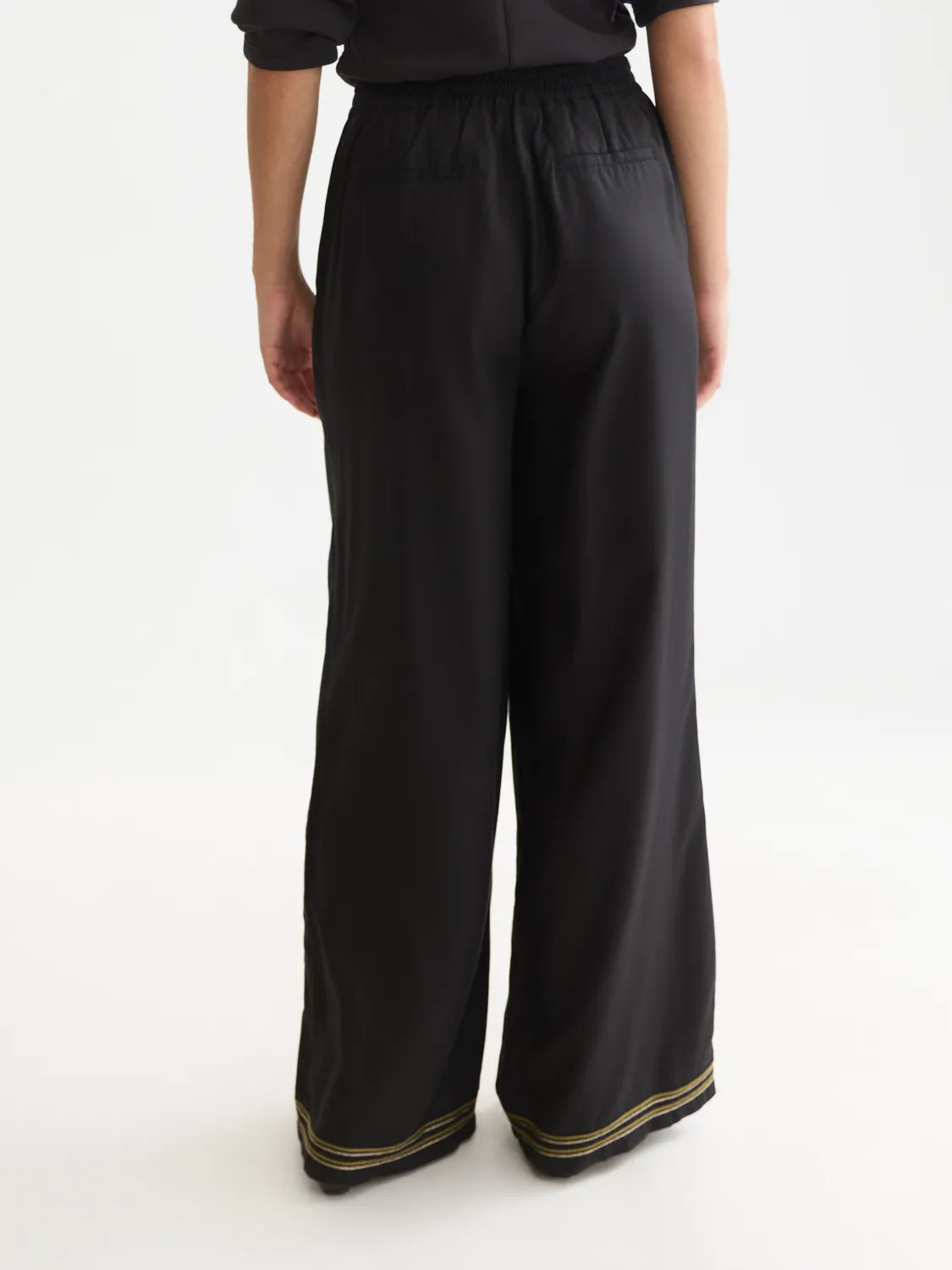 Eleni - High-Rise Wide-Leg Embellished Pants