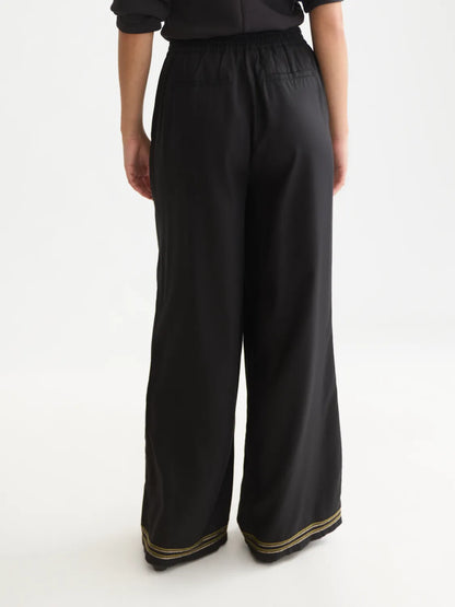 Eleni - High-Rise Wide-Leg Embellished Pants