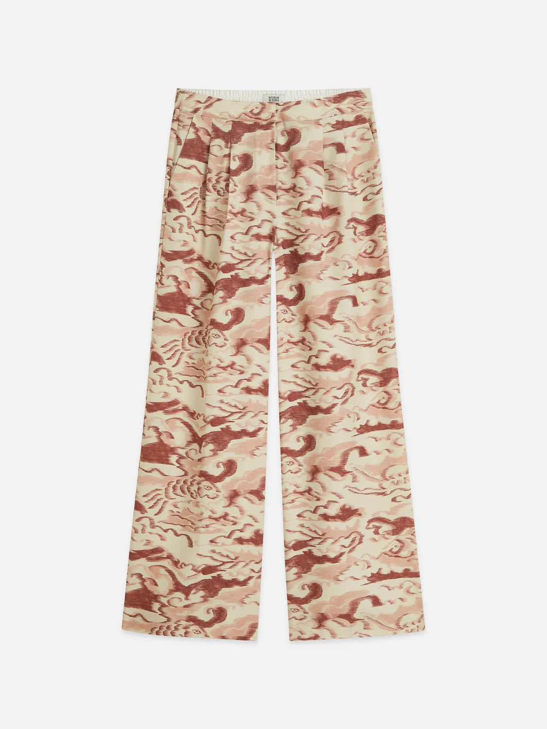 Eleni - High-Rise Wide-Leg Printed Pants