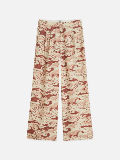 Eleni - High-Rise Wide-Leg Printed Pants