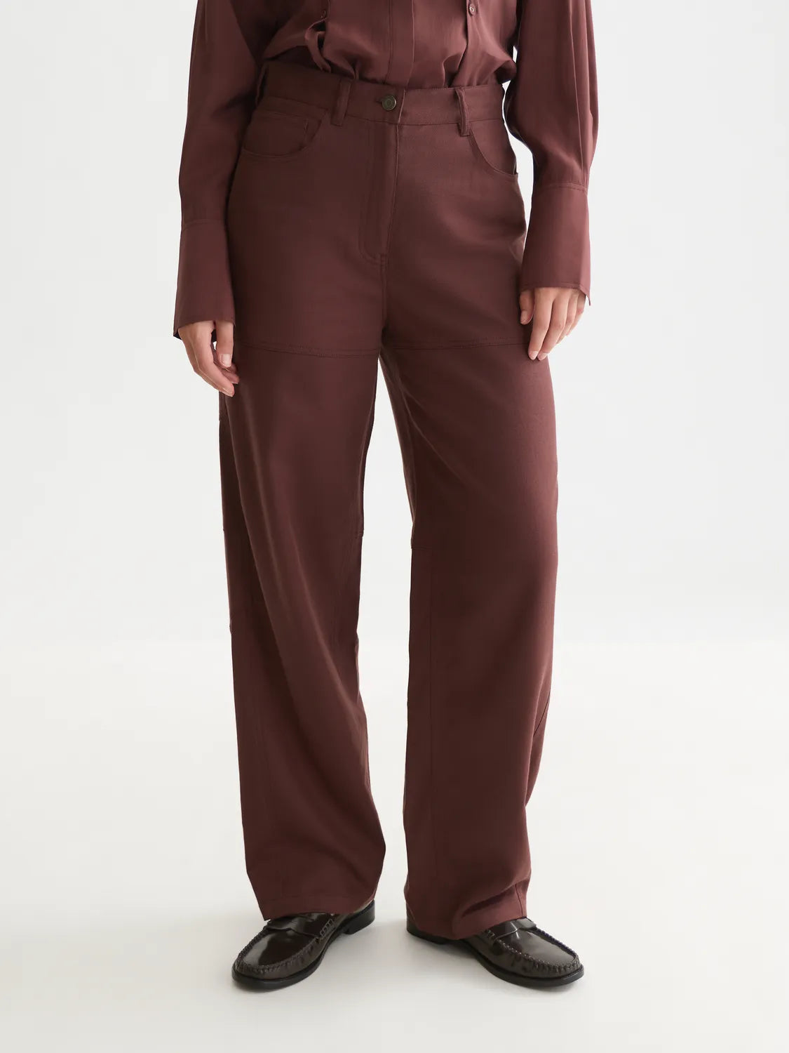 Lotus - High-Rise Barrel Leg Lyocell Pants