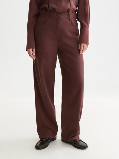 Lotus - High-Rise Barrel Leg Lyocell Pants