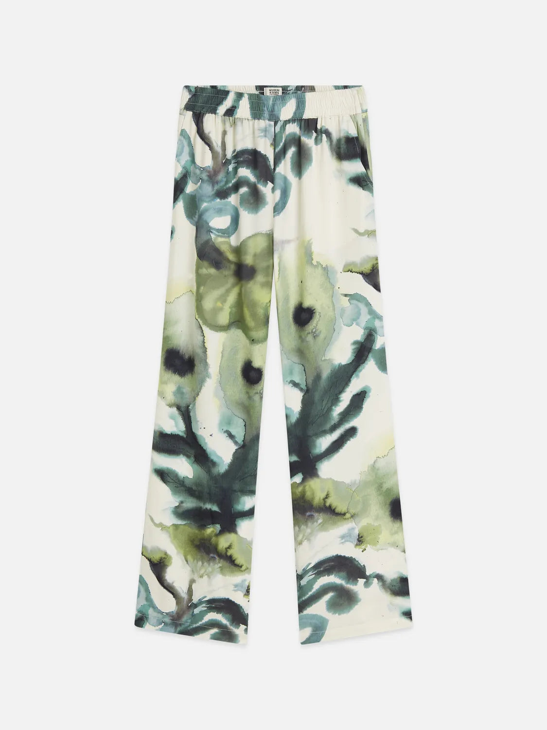 Gia - Mid-Rise Wide-Leg Printed Pull-On Pants