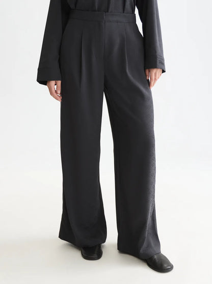Eleni - High-Rise Wide-Leg Jacquard Pants