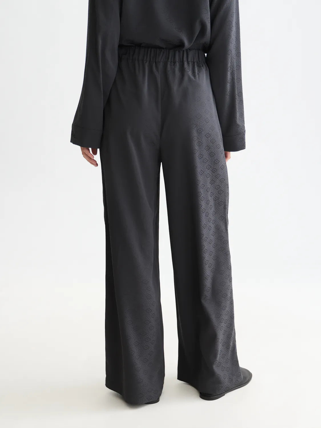 Eleni - High-Rise Wide-Leg Jacquard Pants