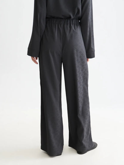 Eleni - High-Rise Wide-Leg Jacquard Pants