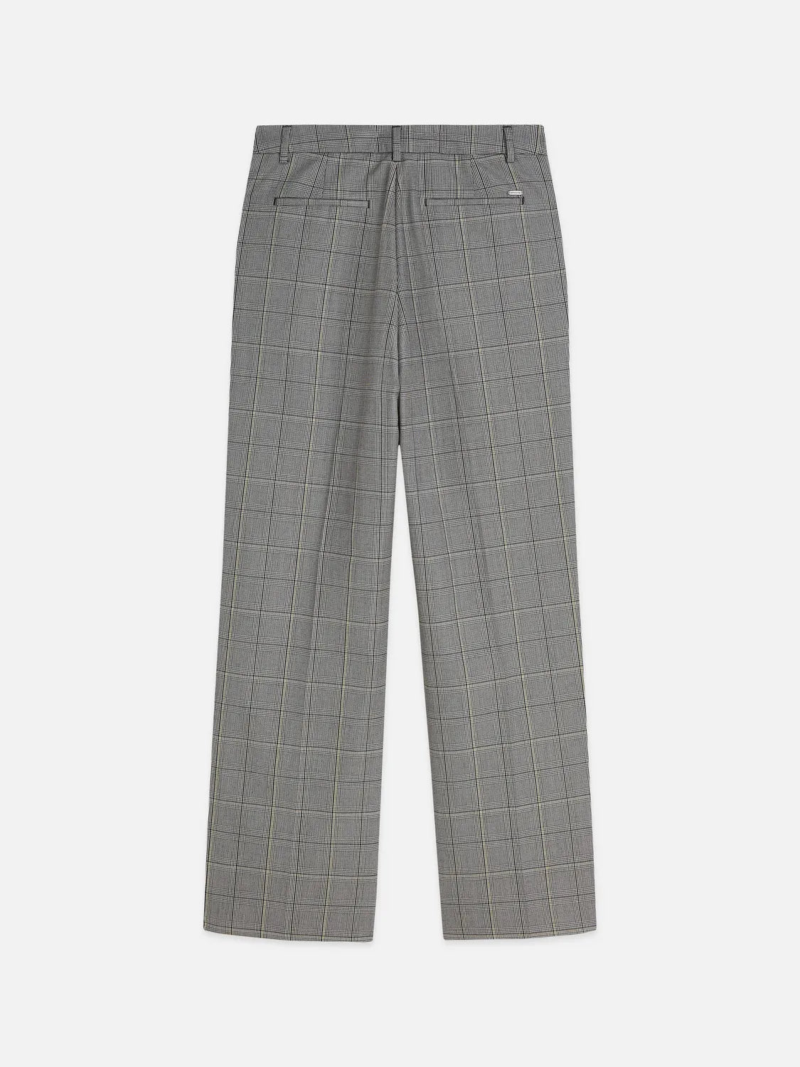 Edie - High-Rise Wide-Leg Checked Pants