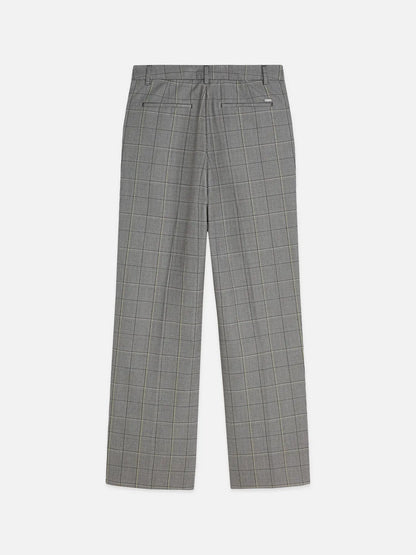 Edie - High-Rise Wide-Leg Checked Pants