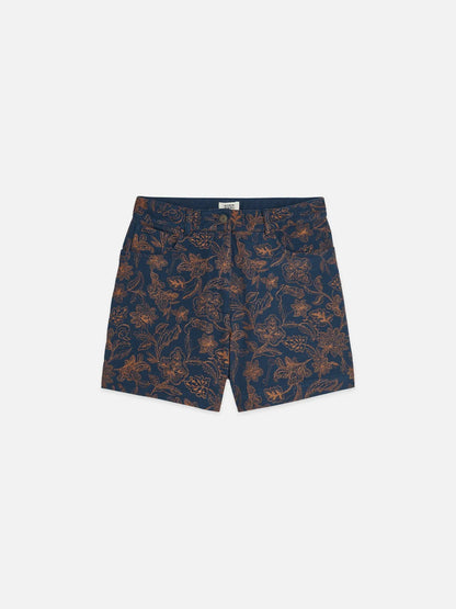 Embroidered High Rise Shorts
