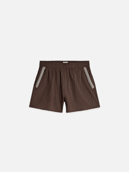 Embroidered Cotton Crepe Shorts