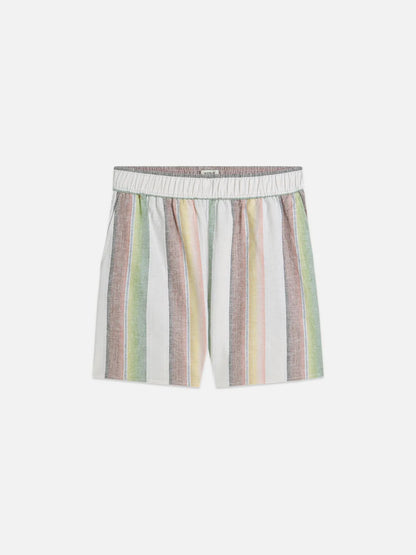 Striped Elastic Waist Shorts