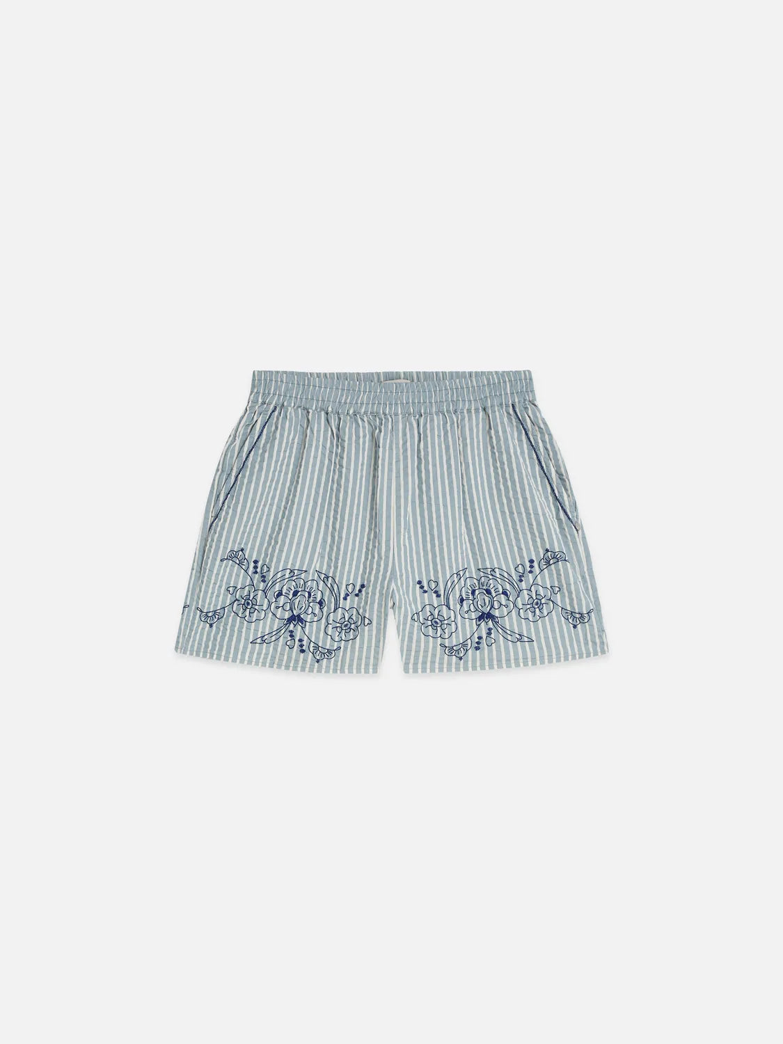 Embroidered Structured Shorts