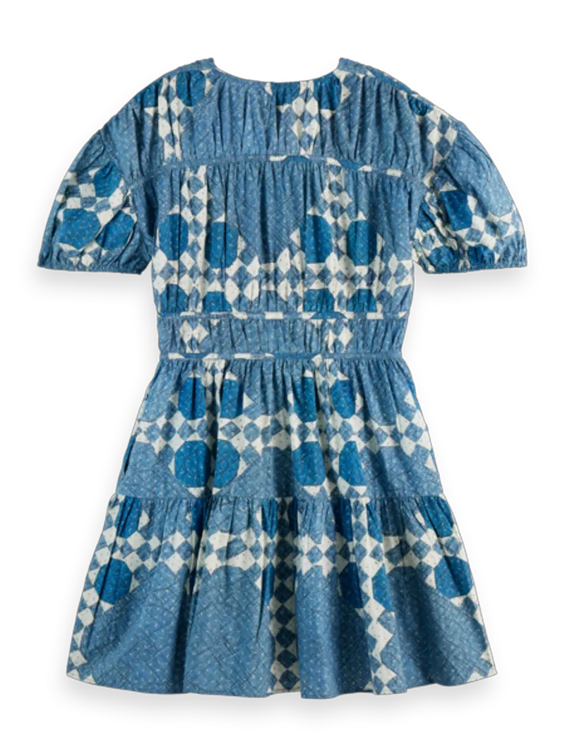 Quilted Gathered Mini Dress