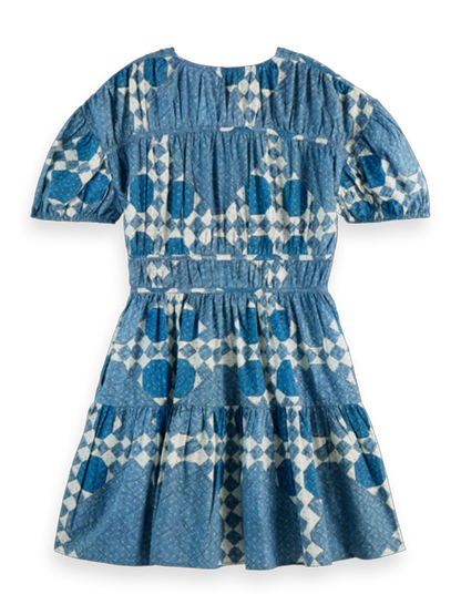 Quilted Gathered Mini Dress